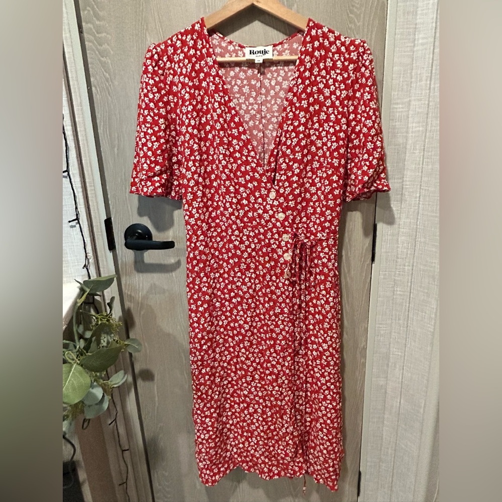 Rouje GABIN Dress - Red Floral Wrap Dress